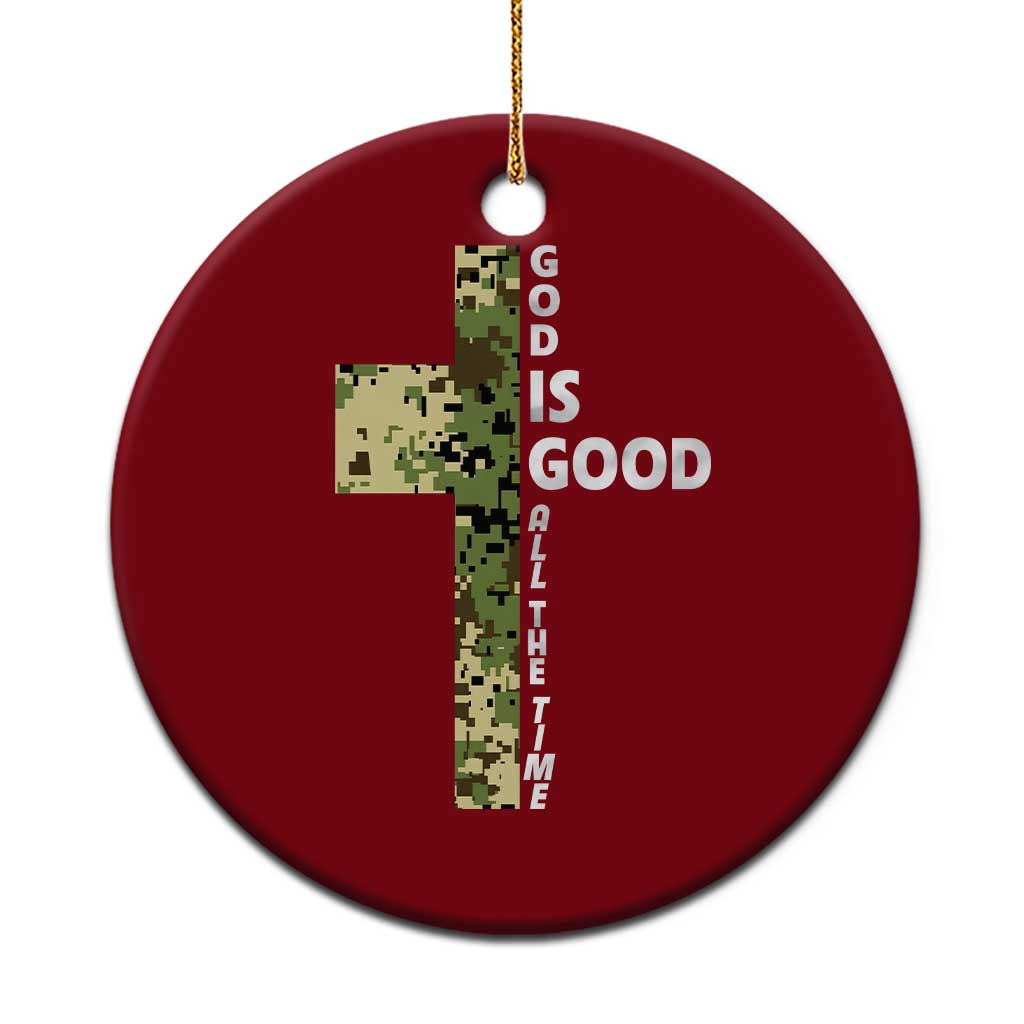 God Is Good Ceramic Ornament Camo Cross Religious Jesus Faith Bible Verse Inspirational TS10 1pc Red Print Your Wear