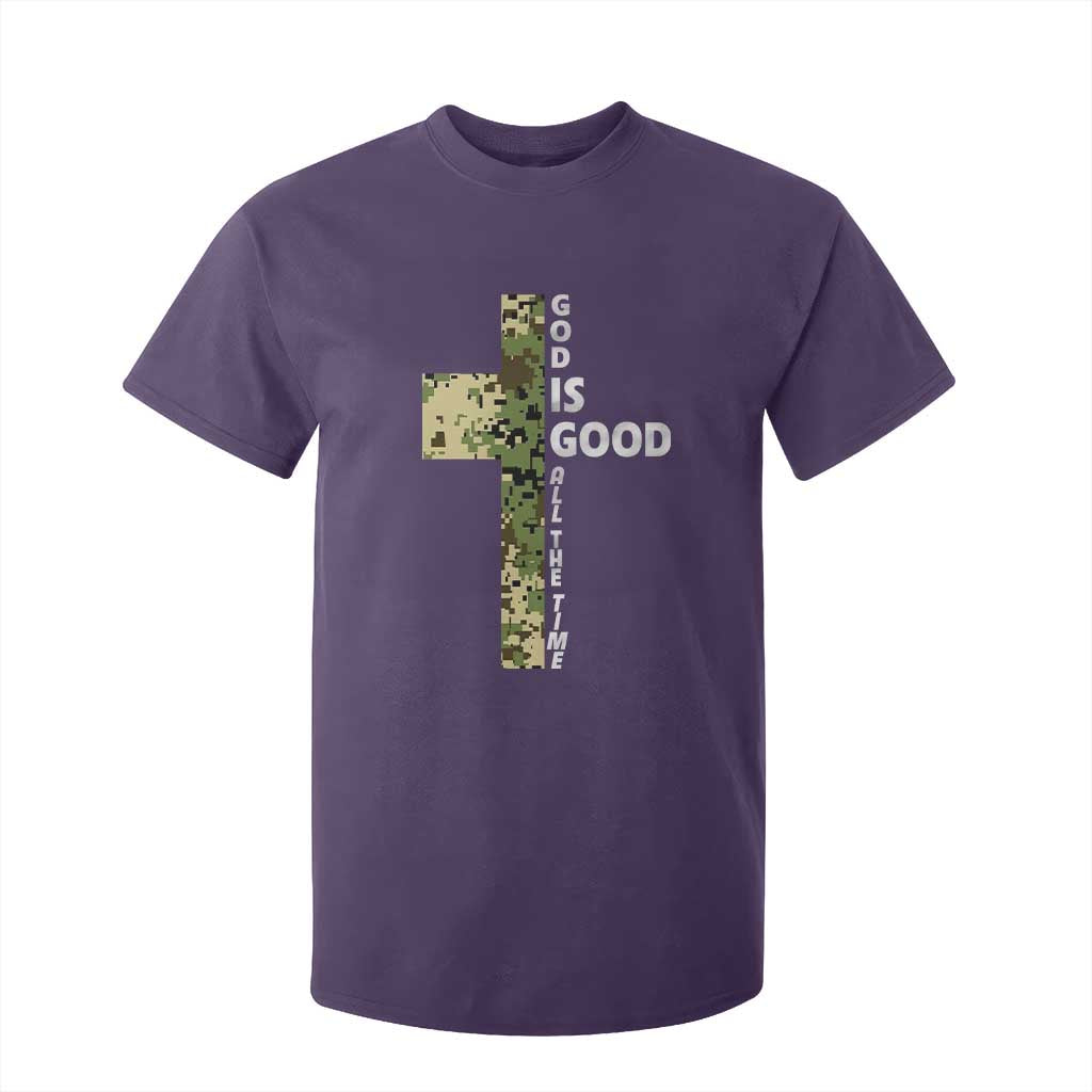 God Is Good T Shirt For Kid Camo Cross Religious Jesus Faith Bible Verse Inspirational TS10 Purple Print Your Wear