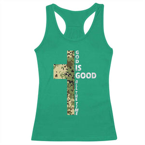 God Is Good Racerback Tank Top Camo Cross Religious Jesus Faith Bible Verse Inspirational TS10 Irish Green Print Your Wear