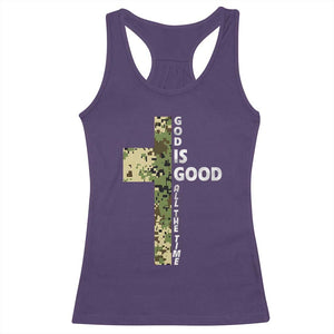 God Is Good Racerback Tank Top Camo Cross Religious Jesus Faith Bible Verse Inspirational TS10 Purple Print Your Wear
