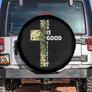 God Is Good Spare Tire Cover Camo Cross Religious Jesus Faith Bible Verse Inspirational TS10 No hole Black Print Your Wear