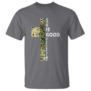 God Is Good T Shirt Camo Cross Religious Jesus Faith Bible Verse Inspirational TS10 Charcoal Print Your Wear