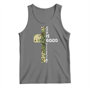 God Is Good Tank Top Camo Cross Religious Jesus Faith Bible Verse Inspirational TS10 Black Heather Print Your Wear