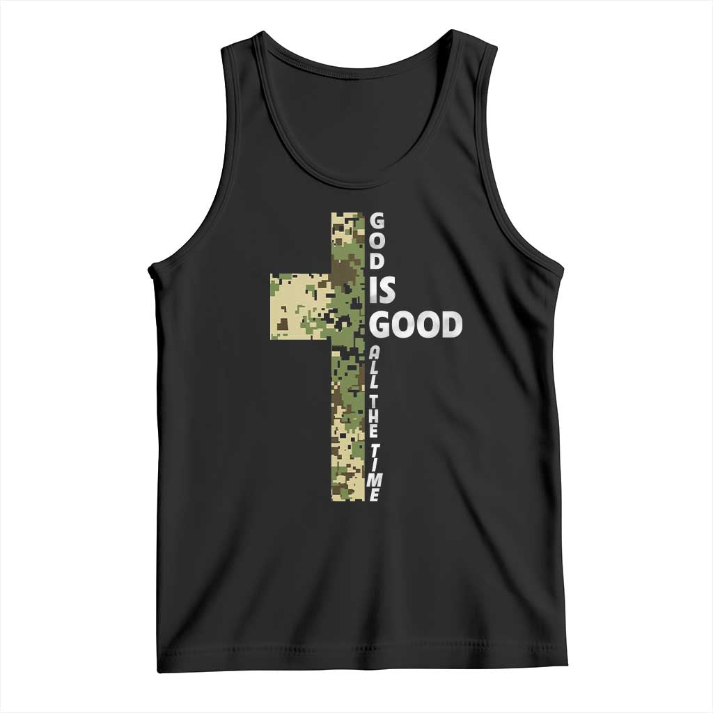 God Is Good Tank Top Camo Cross Religious Jesus Faith Bible Verse Inspirational TS10 Black Print Your Wear