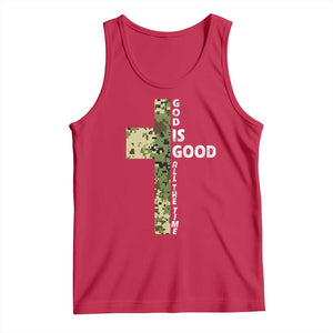 God Is Good Tank Top Camo Cross Religious Jesus Faith Bible Verse Inspirational TS10 Red Print Your Wear