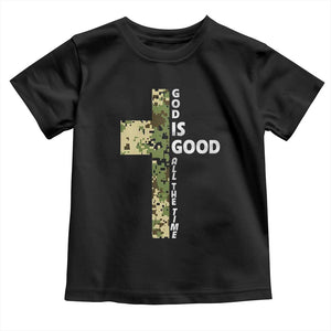 God Is Good Toddler T Shirt Camo Cross Religious Jesus Faith Bible Verse Inspirational TS10 Black Print Your Wear