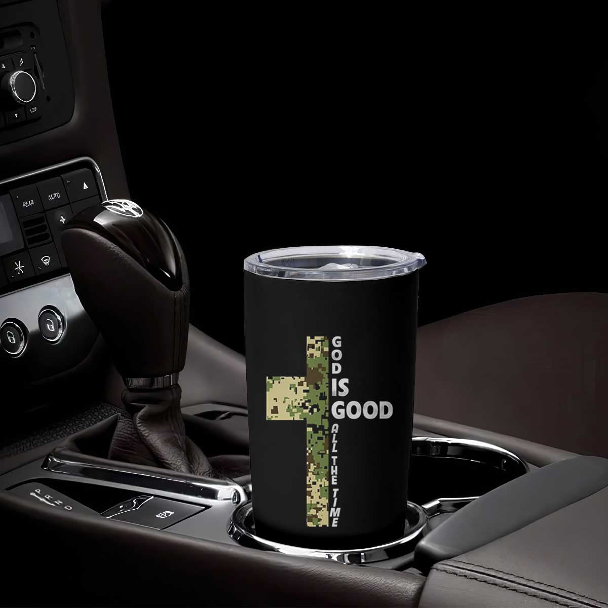 God Is Good Tumbler Cup Camo Cross Religious Jesus Faith Bible Verse Inspirational TS10 Print Your Wear