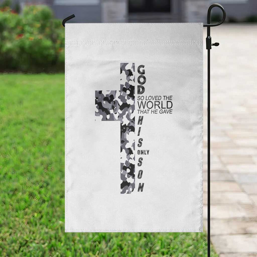 Son Of God Jesus Garden Flag Camo Christ Cross Christian 9 John 3 16 TS10 Print Your Wear