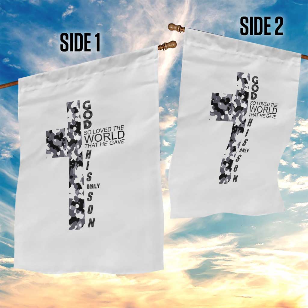 Son Of God Jesus Garden Flag Camo Christ Cross Christian 9 John 3 16 TS10 Print Your Wear