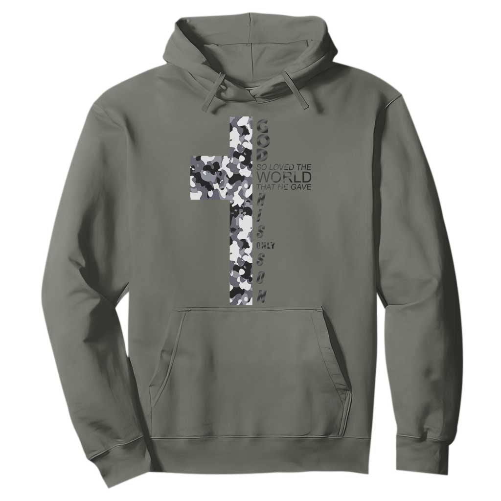 Son Of God Jesus Hoodie Camo Christ Cross Christian 9 John 3 16 TS10 Military Green Print Your Wear