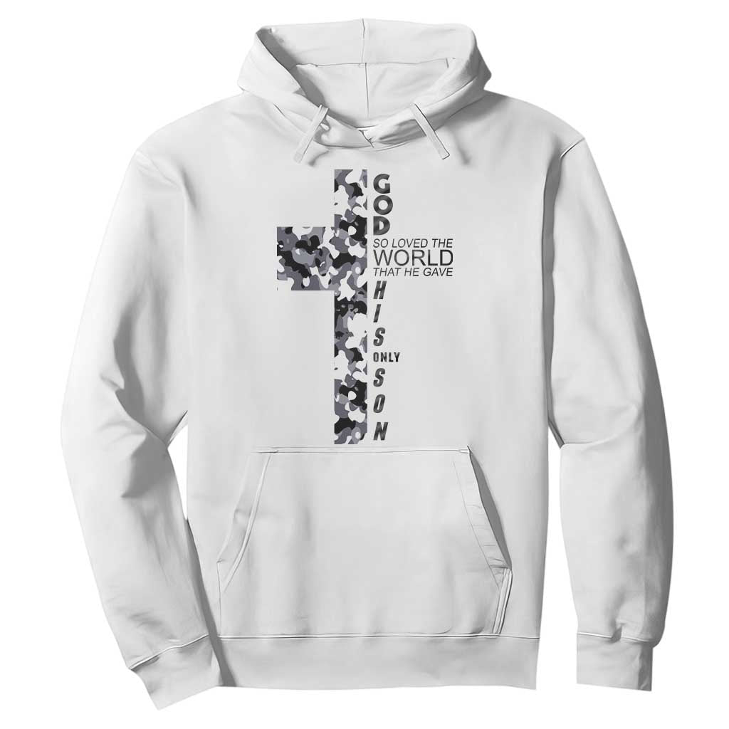 Son Of God Jesus Hoodie Camo Christ Cross Christian 9 John 3 16 TS10 White Print Your Wear
