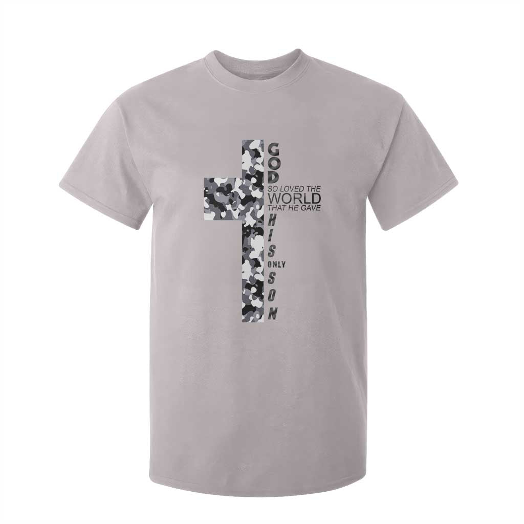 Son Of God Jesus T Shirt For Kid Camo Christ Cross Christian 9 John 3 16 TS10 Ice Gray Print Your Wear