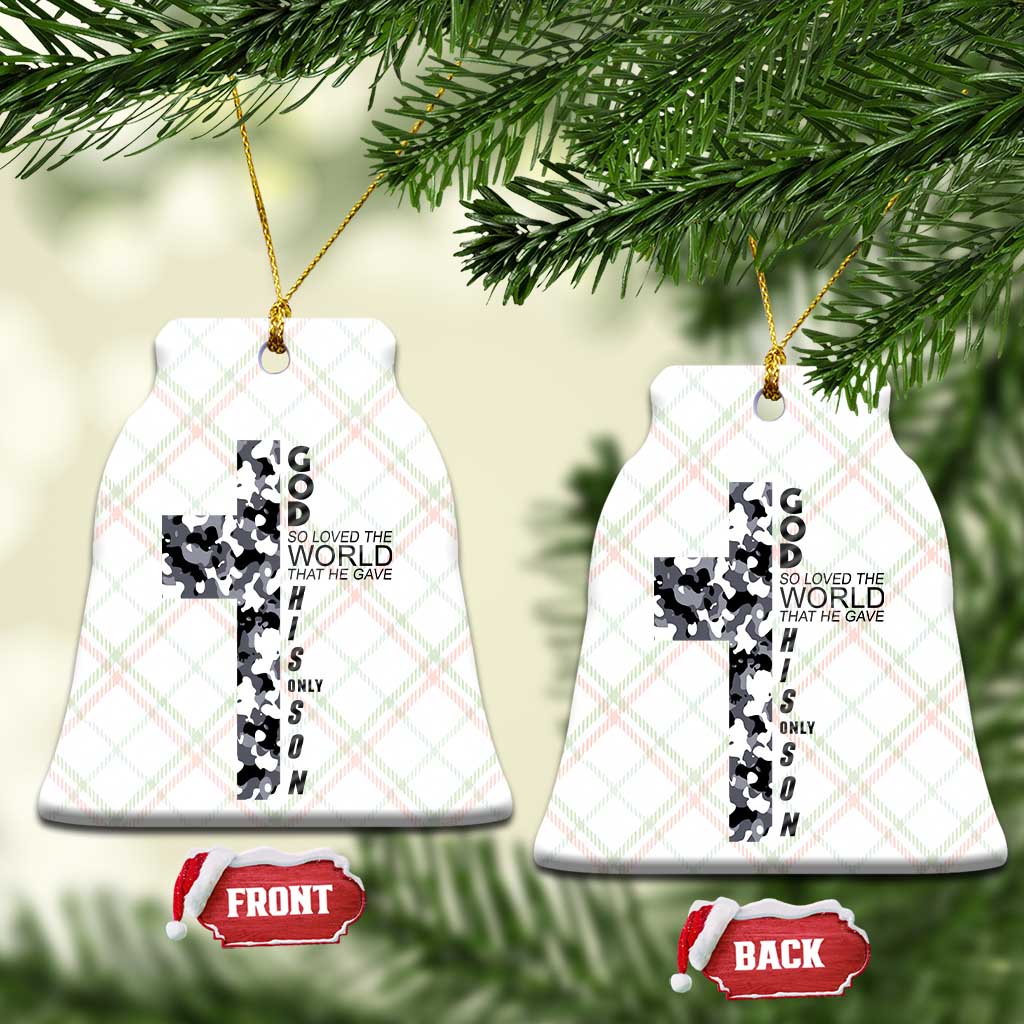 Son Of God Jesus Ceramic Ornament Camo Christ Cross Christian 9 John 3 16 TS10 Print Your Wear