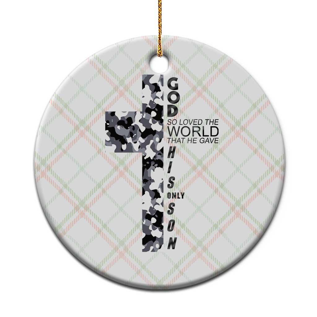 Son Of God Jesus Ceramic Ornament Camo Christ Cross Christian 9 John 3 16 TS10 1pc Christmas Plaid Print Your Wear