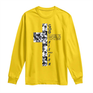 Son Of God Jesus Long Sleeve Shirt Camo Christ Cross Christian 9 John 3 16 TS10 Daisy Print Your Wear