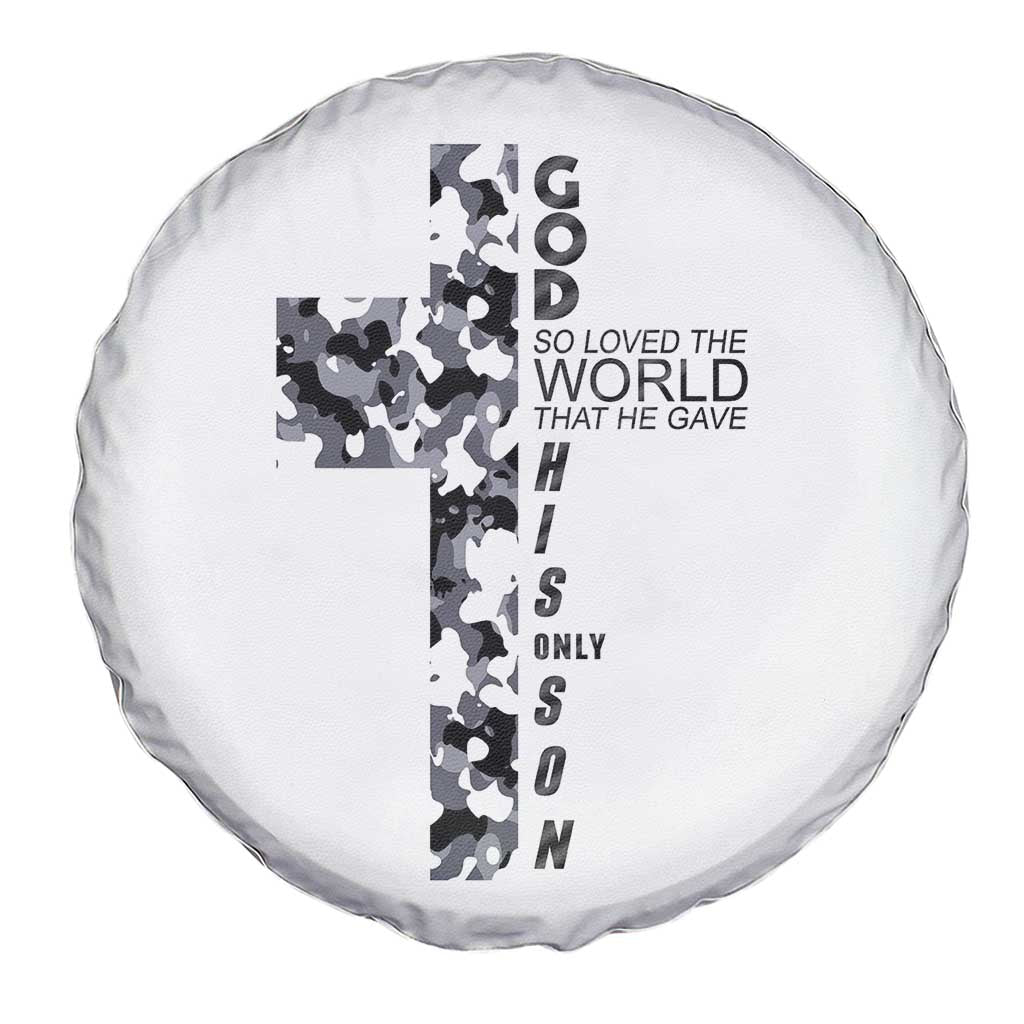 Son Of God Jesus Spare Tire Cover Camo Christ Cross Christian 9 John 3 16 TS10 Print Your Wear