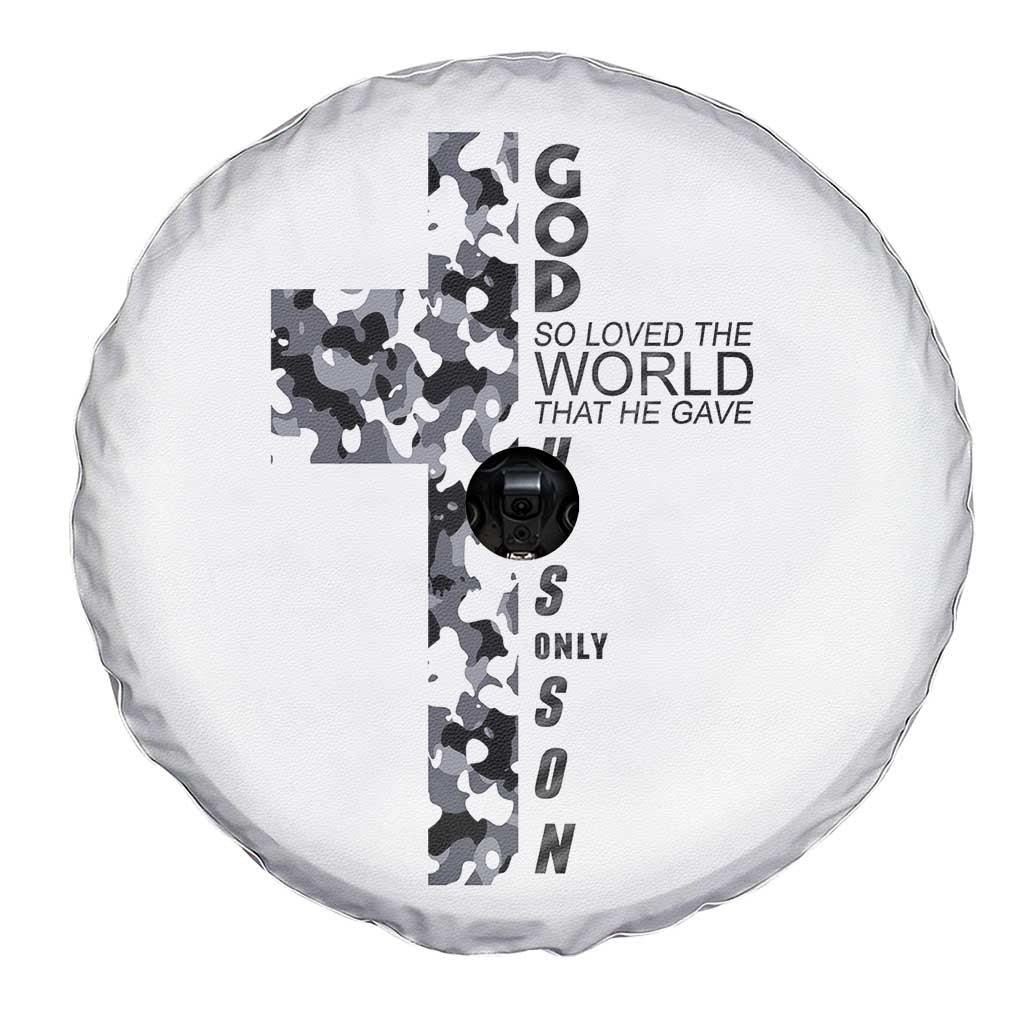 Son Of God Jesus Spare Tire Cover Camo Christ Cross Christian 9 John 3 16 TS10 Print Your Wear