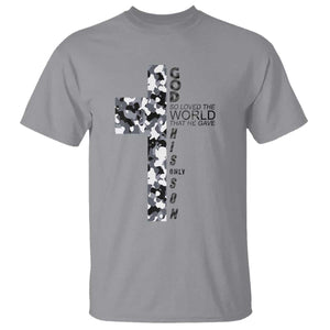 Son Of God Jesus T Shirt Camo Christ Cross Christian 9 John 3 16 TS10 Sport Gray Print Your Wear