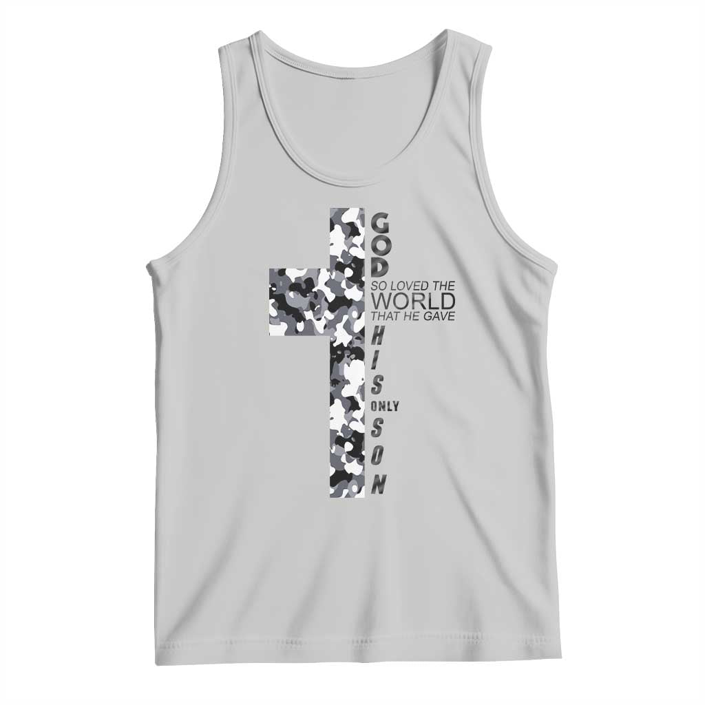 Son Of God Jesus Tank Top Camo Christ Cross Christian 9 John 3 16 TS10 Ash Print Your Wear