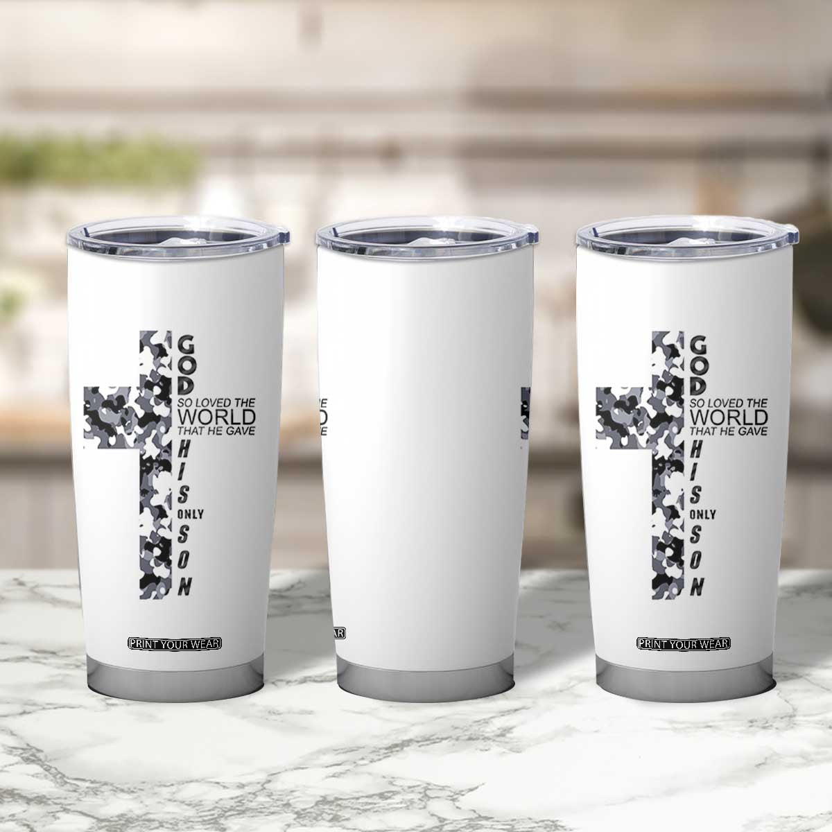 Son Of God Jesus Tumbler Cup Camo Christ Cross Christian 9 John 3 16 TS10 Print Your Wear