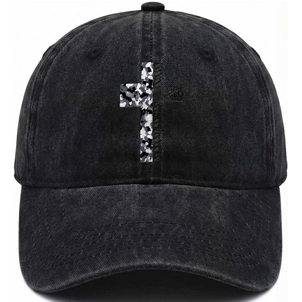 Son Of God Jesus Washed Cotton Baseball Cap Camo Christ Cross Christian 9 John 3 16 TS10 Print Your Wear
