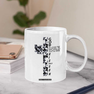 Son Of God Jesus Coffee Mug Camo Christ Cross Christian 9 John 3 16 TS10 Print Your Wear