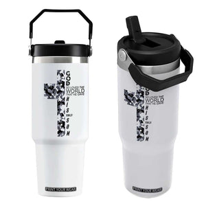 Son Of God Jesus Flip Straw Tumbler Camo Christ Cross Christian 9 John 3 16 TS10 One Size: 30 oz White Print Your Wear