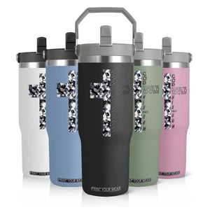 Son Of God Jesus Flip Straw Tumbler Camo Christ Cross Christian 9 John 3 16 TS10 Print Your Wear