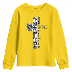 Son Of God Jesus Youth Sweatshirt Camo Christ Cross Christian 9 John 3 16 TS10 Daisy Print Your Wear