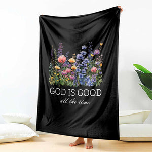 God Is Good Throw Blanket Wildflower Christian Jesus Graphic Religious Bible Verse TS10 Print Your Wear
