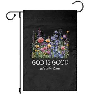 God Is Good Garden Flag Wildflower Christian Jesus Graphic Religious Bible Verse TS10 Black Print Your Wear