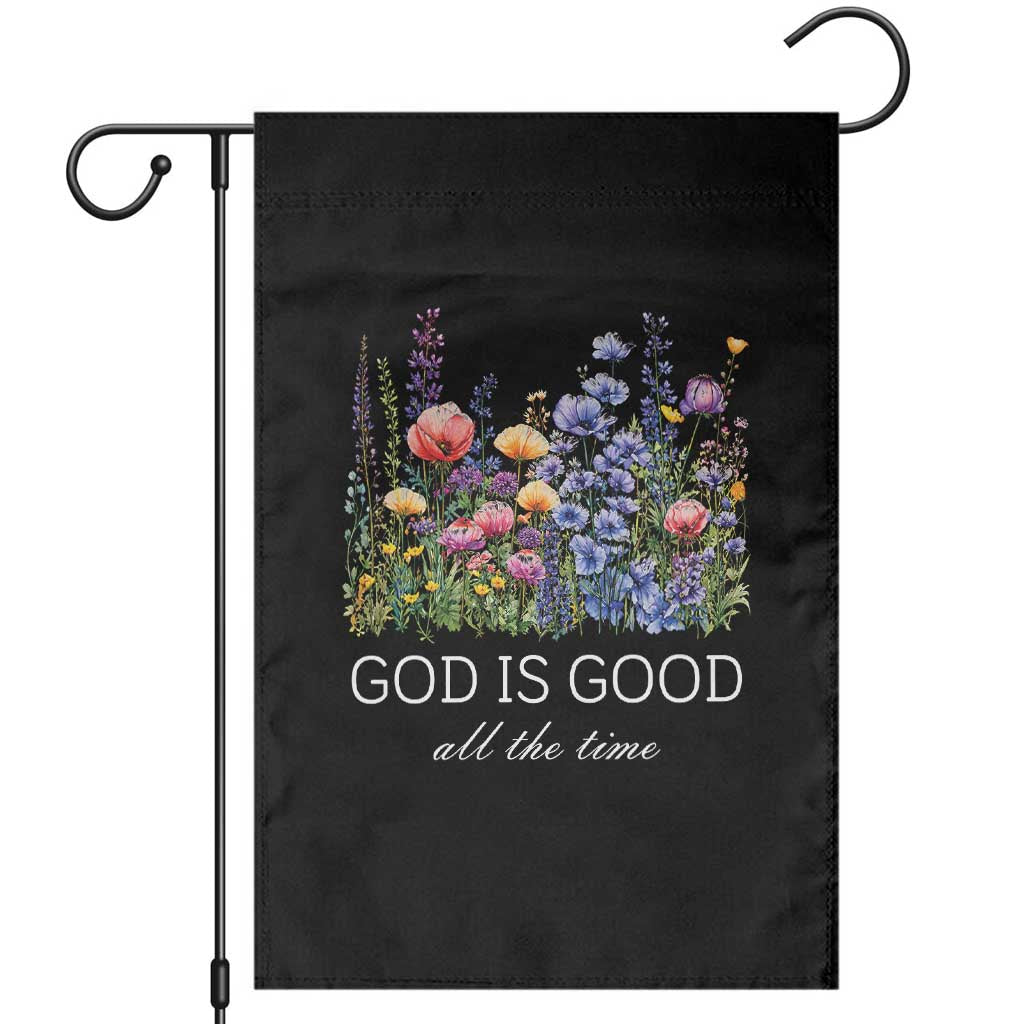 God Is Good Garden Flag Wildflower Christian Jesus Graphic Religious Bible Verse TS10 Black Print Your Wear