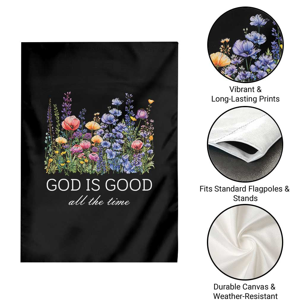 God Is Good Garden Flag Wildflower Christian Jesus Graphic Religious Bible Verse TS10 Print Your Wear