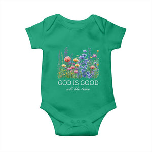 God Is Good Baby Onesie Wildflower Christian Jesus Graphic Religious Bible Verse TS10 Irish Green Print Your Wear