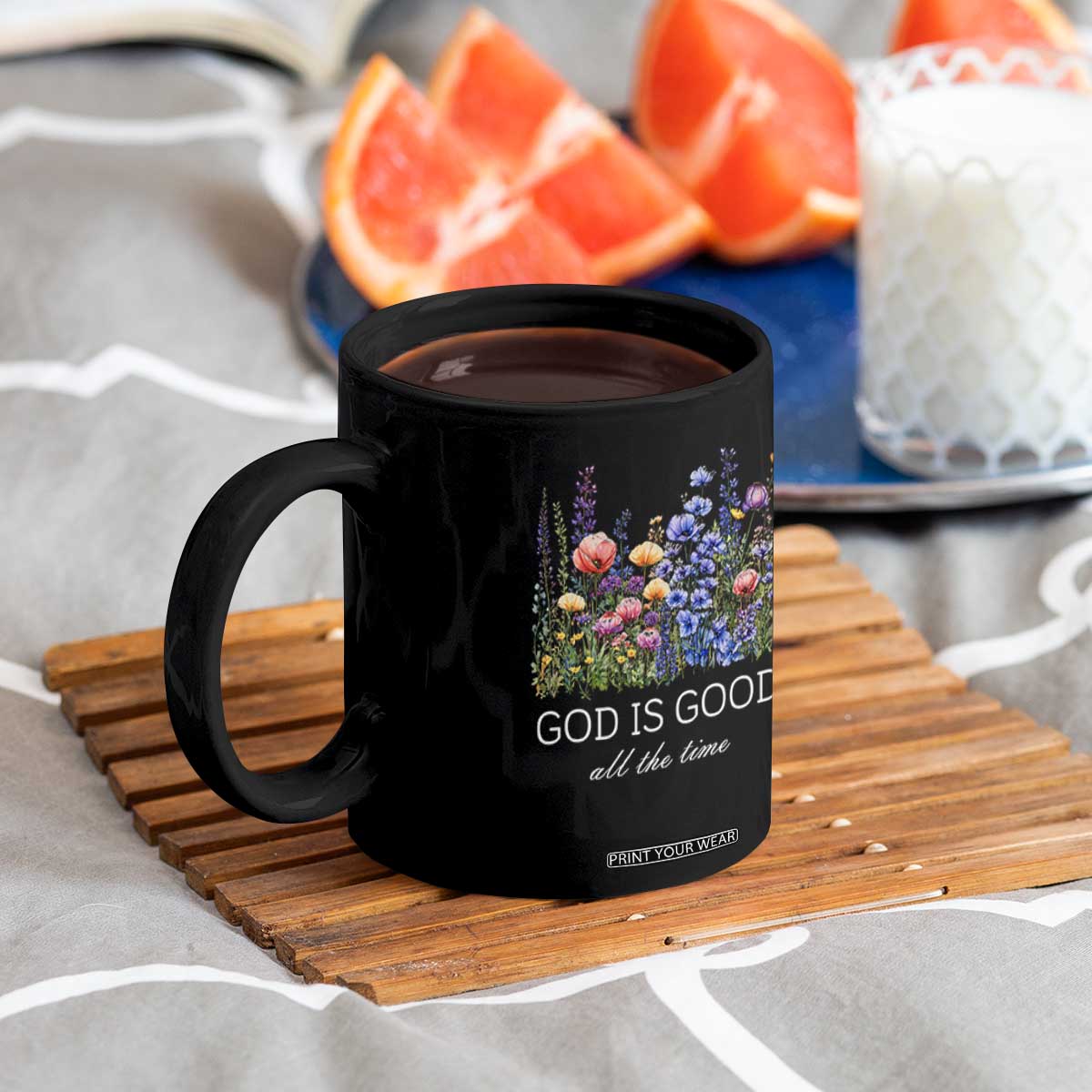 God Is Good Coffee Mug Wildflower Christian Jesus Graphic Religious Bible Verse TS10 Print Your Wear