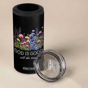 God Is Good 4 in 1 Can Cooler Tumbler Wildflower Christian Jesus Graphic Religious Bible Verse TS10 Print Your Wear
