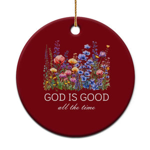 God Is Good Ceramic Ornament Wildflower Christian Jesus Graphic Religious Bible Verse TS10 1pc Red Print Your Wear