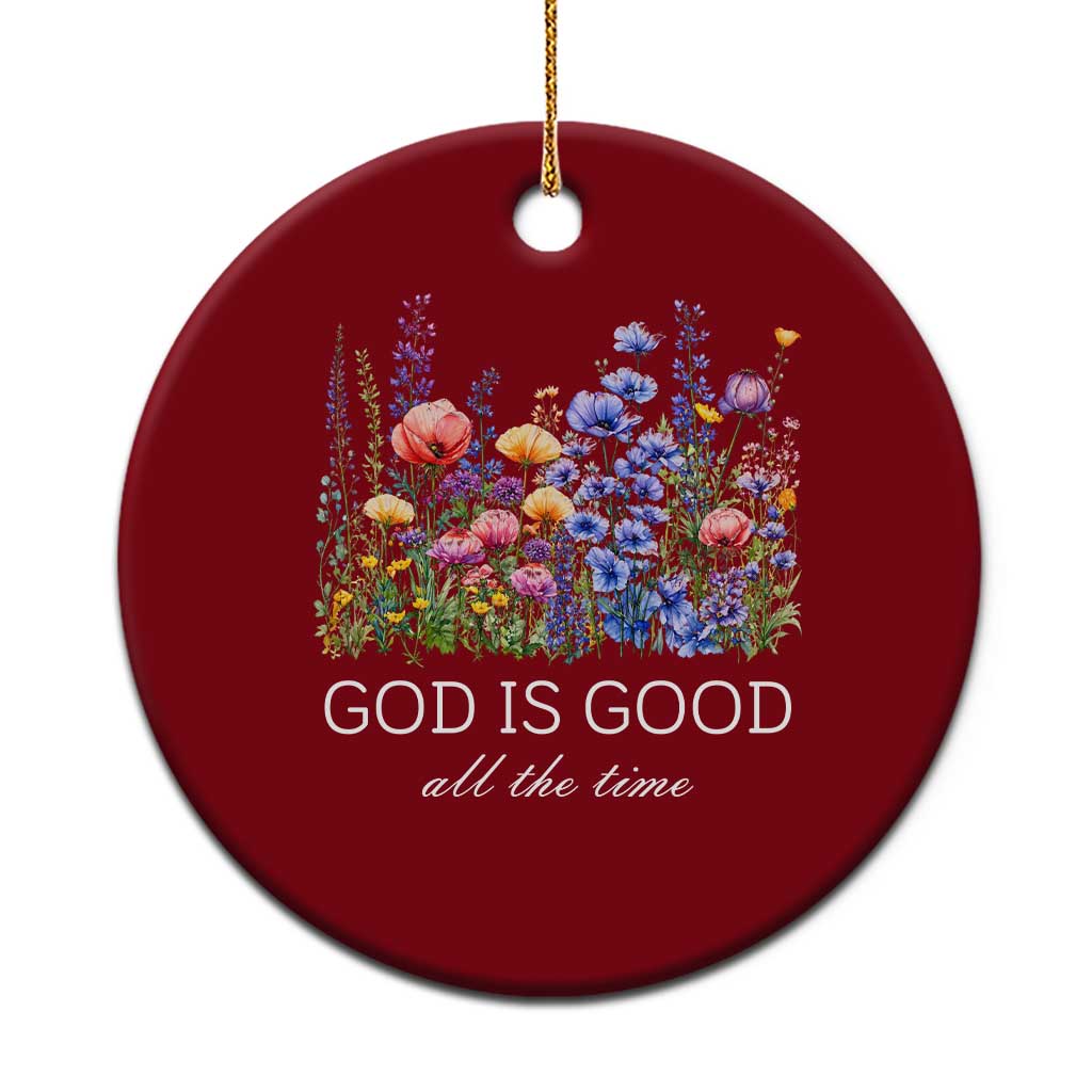 God Is Good Ceramic Ornament Wildflower Christian Jesus Graphic Religious Bible Verse TS10 1pc Red Print Your Wear