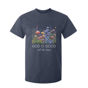 God Is Good T Shirt For Kid Wildflower Christian Jesus Graphic Religious Bible Verse TS10 Navy Print Your Wear