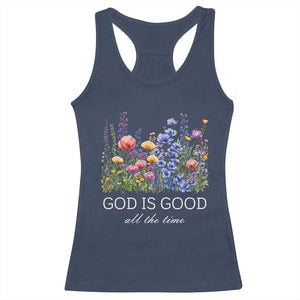 God Is Good Racerback Tank Top Wildflower Christian Jesus Graphic Religious Bible Verse TS10 Navy Print Your Wear