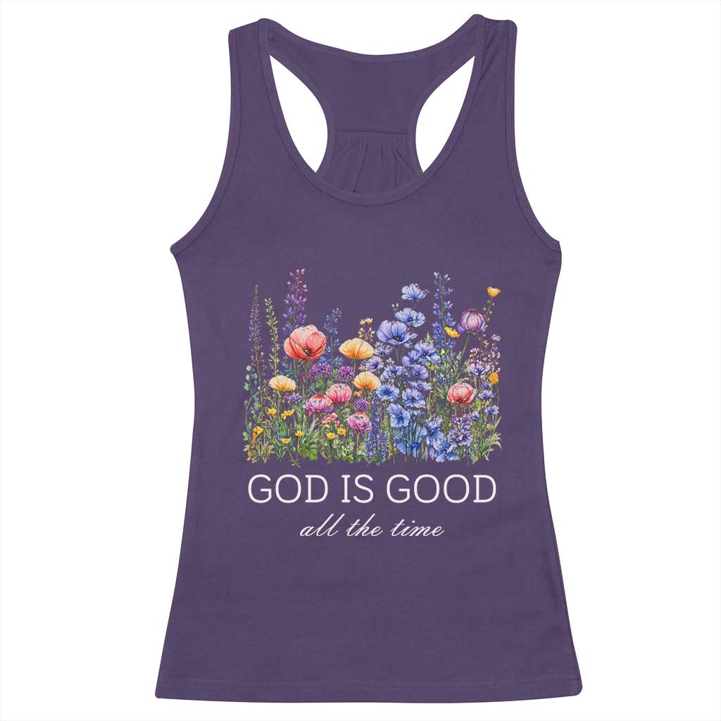 God Is Good Racerback Tank Top Wildflower Christian Jesus Graphic Religious Bible Verse TS10 Purple Print Your Wear