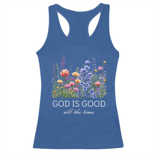 God Is Good Racerback Tank Top Wildflower Christian Jesus Graphic Religious Bible Verse TS10 Royal Blue Print Your Wear
