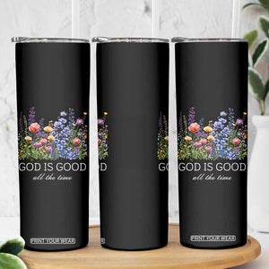 God Is Good Skinny Tumbler Wildflower Christian Jesus Graphic Religious Bible Verse TS10 Print Your Wear