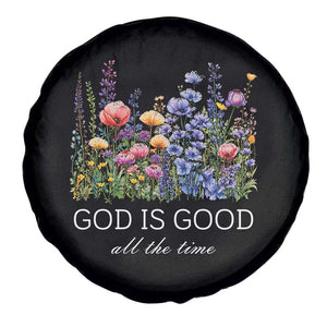 God Is Good Spare Tire Cover Wildflower Christian Jesus Graphic Religious Bible Verse TS10 Print Your Wear