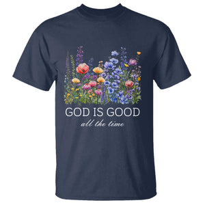 God Is Good T Shirt Wildflower Christian Jesus Graphic Religious Bible Verse TS10 Navy Print Your Wear