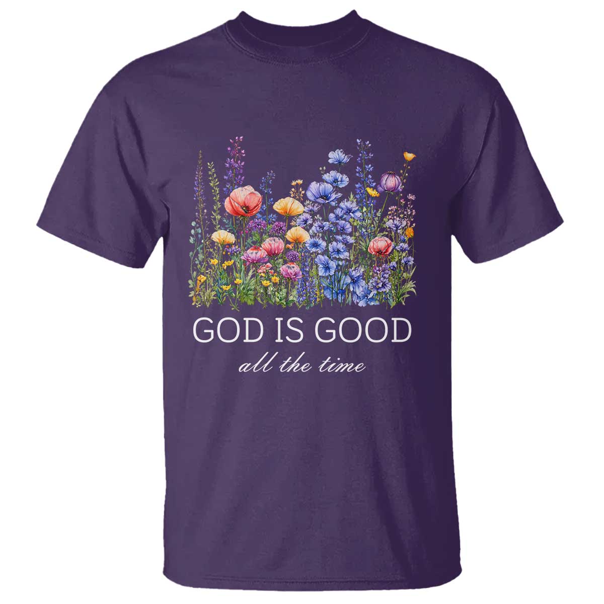 God Is Good T Shirt Wildflower Christian Jesus Graphic Religious Bible Verse TS10 Purple Print Your Wear