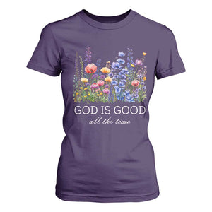 God Is Good T Shirt For Women Wildflower Christian Jesus Graphic Religious Bible Verse TS10 Purple Print Your Wear