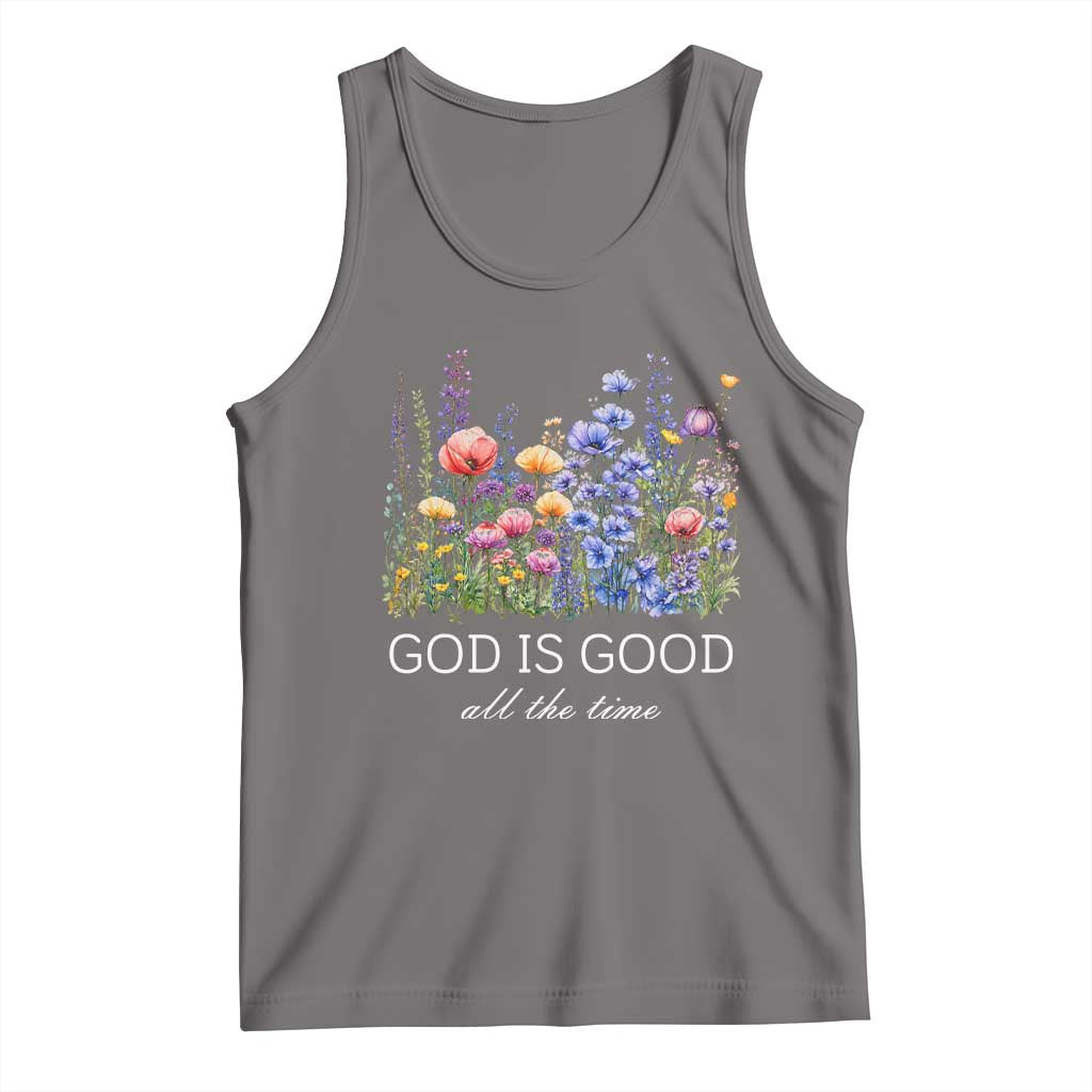 God Is Good Tank Top Wildflower Christian Jesus Graphic Religious Bible Verse TS10 Deep Heather Print Your Wear