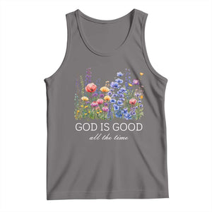 God Is Good Tank Top Wildflower Christian Jesus Graphic Religious Bible Verse TS10 Deep Heather Print Your Wear