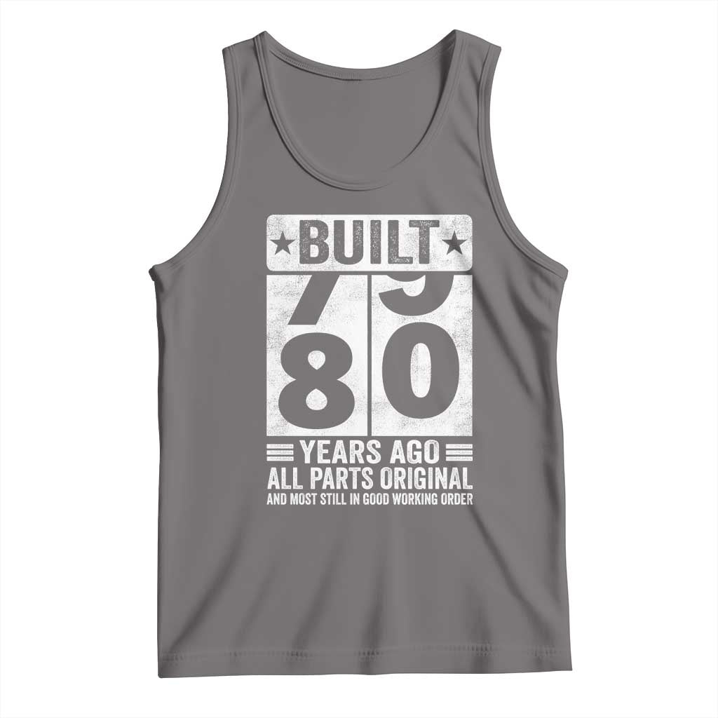 80th Birthday Tank Top Built 80 Years Ago All Parts Original Gifts TS10 Deep Heather Print Your Wear
